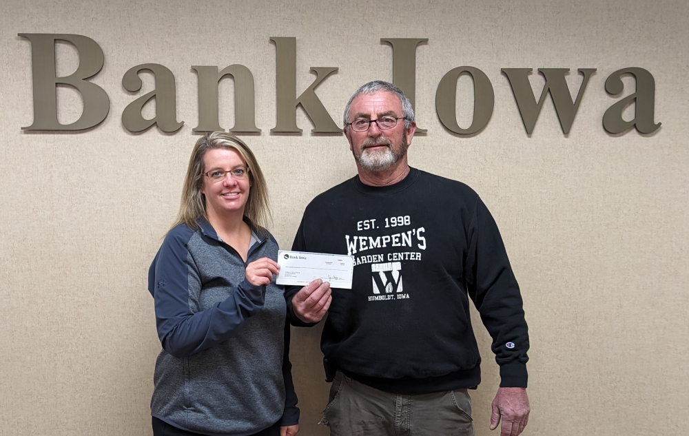 Bank Iowa Humboldt Fire and Rescue Donation