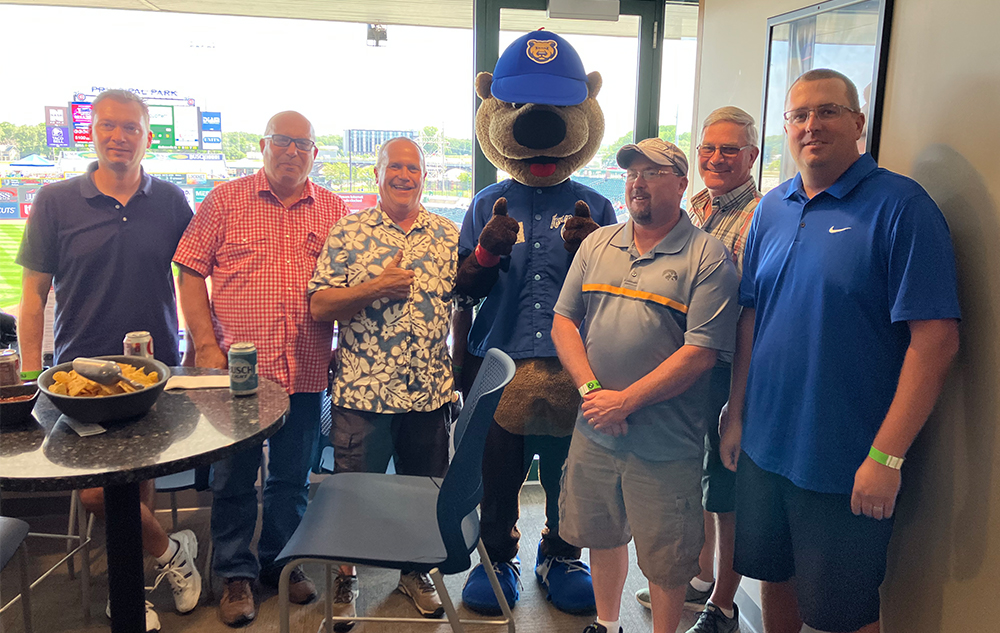 Denison VP and customers enjoying an Iowa Cubs game.